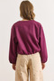 Women's Purple Pocket Lined Crew Neck Crop Cashmere Jacket Ckt-19000485 - 2