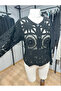 Women's Perforated Patterned Buttoned Blouse - 2