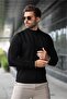 Black Half Fisherman Men's Knitwear Sweater E7423 - 4
