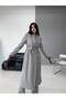 Women's Cashmere Coat Gray Imported Fabric Long - 3