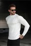 White Half Fisherman Men's Knitwear Sweater E7423 - 2