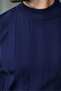 Navy Blue Half Fisherman Men's Knitwear Sweater E7423 - 3