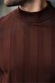 Brown Half Fisherman Men's Knitwear Sweater E7423 - 2