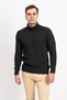 Turtleneck Men's Knitwear Sweater with Vertical Stripe Detail - 2