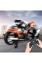 2-in-1 Drone and Motorcycle with Remote Controller, 360° Rotation, 2.4GHz, Lights (Blue/Orange)