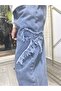 Eid Girls' Wide-Leg Jeans Pants Set (Sweatshirt + Elastic Waist Pants) Blue - 7