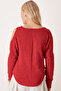Women's Pomegranate Blossom Soft Textured Off-Shoulder Blouse Arm-26K001024 - 3