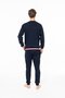 Men's Crew Neck Long Sleeve Pajama Set S26931 Band-Style Legs Comfortable Fabric - 2