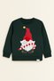 Boy's Santa Claus Christmas Themed Sweatshirt Pajama Top Green - 3