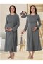 Women's Smoked Special Design Cotton Combed Maternity Nightgown Nightgown Set - 4