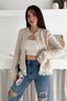 Women's Beige Knitwear Cardigan Tassel Detailed One Button Neckline Standard Size - 5