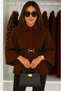 Prilika Women's Brown Cashmere Poncho with Belt Detail |   A Must-Have for Winter Fashion 2025 - 5