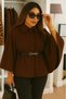 Prilika Women's Brown Cashmere Poncho with Belt Detail |   A Must-Have for Winter Fashion 2025