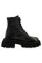 Women's vegan leather black long boots - agent of chaos design - 4