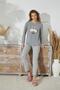 Women's Grey Color Pauntieli Long Sleeve Printed Crew Neck Pajama Set C0T8N051 - 2