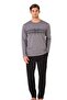 6102 Men's Gray Long Sleeve Crew Neck Pajama Set