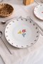 Floral Print Stylish Porcelain Serving Plate 6 Pieces |   Liora Decorative Presentation & Dowry Plate Set 25 cm