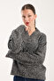 Anthracite Sweater with V-Neck, Sleeves and Elasticated Waist. - 3