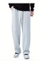 Seasonal Casual Wide Leg High Waist Navy Blue Sweatpants-Asel0111 - 3