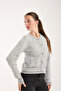 Gray Color Bib Cardigan with Pockets - 2