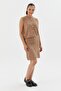 Button Detailed Vest Skirt Set Beige - 3