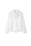 Stripe Pattern Scarf Shirt - 3