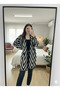 Zigzag Patterned Oversize Knit Cardigan - 2