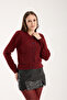 Bordo Color Bib Cardigan with Pockets - 7