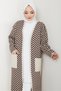 Stripe Detailed Knitwear Cardigan 1604 - Brown - 2