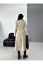 Women's Premium Imported Fabric Tie-Up Belted Cashmere Coat - 8