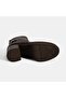 Women's Brown Thick Heeled Leather Boots - 4
