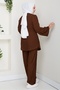 İlgen Ruffled Double Set 1610 - Brown - 7