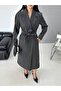 Women's Premium Imported Fabric Tie-Up Belted Cashmere Coat - 7