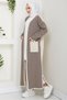 Stripe Detailed Knitwear Cardigan 1604 - Brown - 3