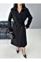 Women's Belted Lined Premium Imported Fabric Cape Coat - 6