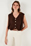 Standard Fit V-Neck Buttoned Knitwear Vest Vest 4616177 - 3