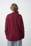 Women's Burgundy Knitwear Fabric V-Neck Oversize Sweater 4093 - 3