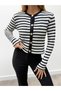 Women's Gold Button Knitwear Black Cardigan - 6