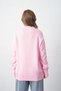 Women's Pink Knitwear Fabric V-Neck Oversize Sweater 4093 - 3