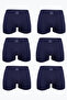 مجموعة بوكسر رجالية مكونة من 6 قطع باللون الأزرق الداكن الفاخر 6M251