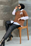 Ribbed Oversize Knit Sweater H25304 Mink - 3