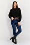 Women Crew Neck Knitted Sweater, Black - 2