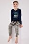 100% Cotton Circle Neck Long Sleeve Boy's Pajama Set - 4