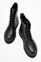 Flat Sole Long Women's Boots Black Skin Yellow - 7
