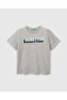Boy's Gray Melange Benetton Logo Printed T-Shirt