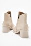 Women's Plain Zippered Boots Beige Skin - 4