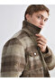 Comfortable Fit Plaid Cashmere Men's Shirt Jacket