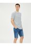 Bermuda Denim Shorts with Fold Detail Pockets Cotton - 2