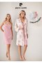 Women's Clothing Modal & Cotton Boxed Pink Dressing Gown Nightgown Set of 2 Ol.Pc.905.7.001