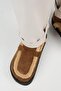 (Ecemi Platform) Women's Genuine Leather Fur Loafer Platform Tan Slippers - 8